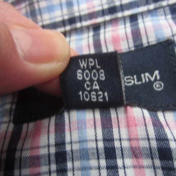 PANHANDLE SLIM Shirt Mens 17/35 Blue Pink Plaid‎ Pearl Snap Long Sleeve Western - Picture 16 of 16